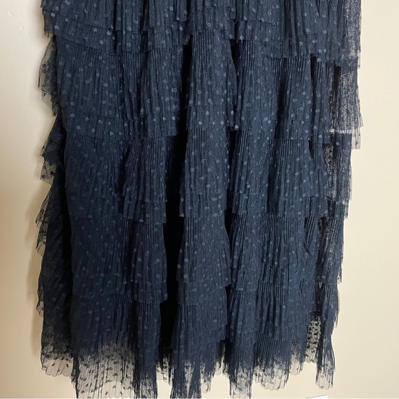 Collectif Vintage Black Courtney Swiss Dot Tiered Lace Swing Dress US 10 Retro - Picture 5 of 13